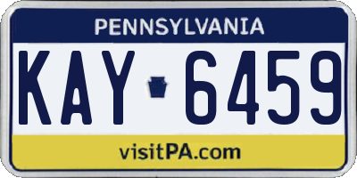 PA license plate KAY6459