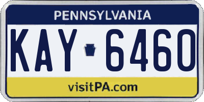 PA license plate KAY6460