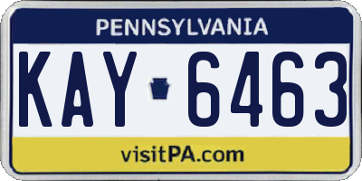 PA license plate KAY6463