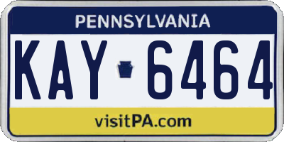 PA license plate KAY6464