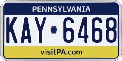 PA license plate KAY6468