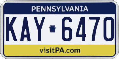 PA license plate KAY6470