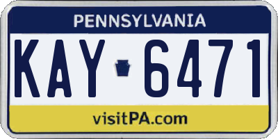 PA license plate KAY6471