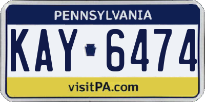 PA license plate KAY6474
