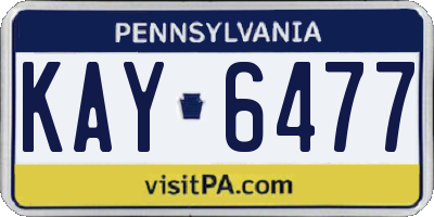 PA license plate KAY6477