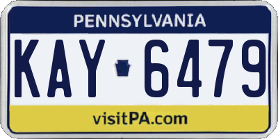 PA license plate KAY6479