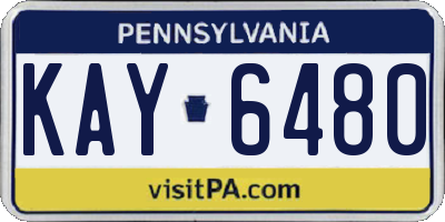 PA license plate KAY6480