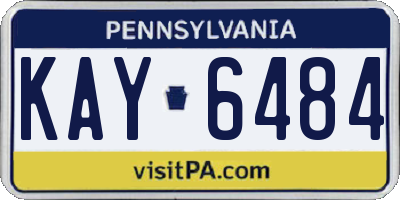 PA license plate KAY6484
