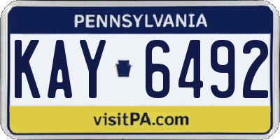 PA license plate KAY6492