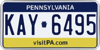 PA license plate KAY6495