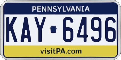 PA license plate KAY6496