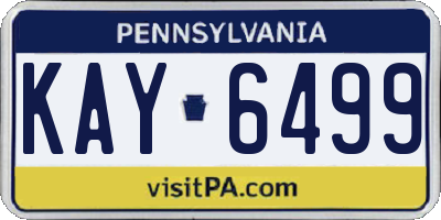 PA license plate KAY6499