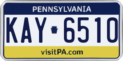 PA license plate KAY6510