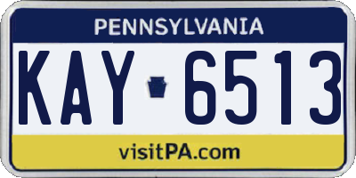 PA license plate KAY6513