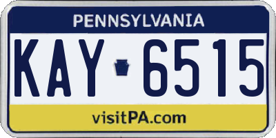 PA license plate KAY6515