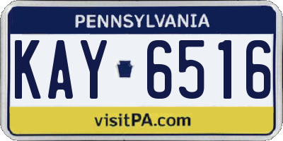 PA license plate KAY6516