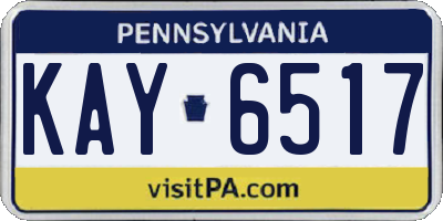 PA license plate KAY6517