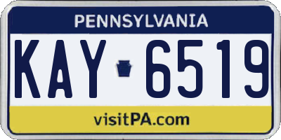 PA license plate KAY6519
