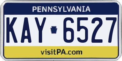 PA license plate KAY6527
