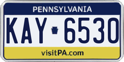 PA license plate KAY6530