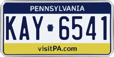PA license plate KAY6541