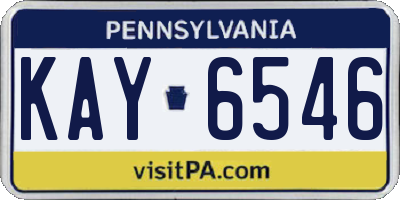 PA license plate KAY6546