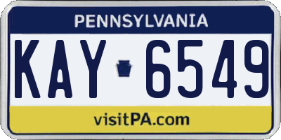 PA license plate KAY6549