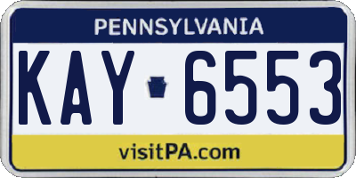 PA license plate KAY6553