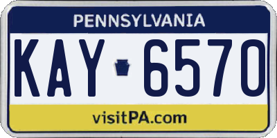 PA license plate KAY6570