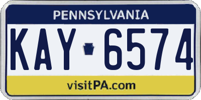 PA license plate KAY6574