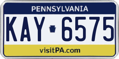 PA license plate KAY6575