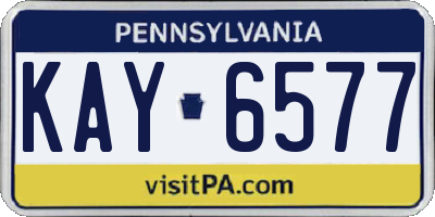 PA license plate KAY6577