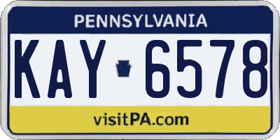 PA license plate KAY6578