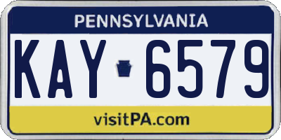 PA license plate KAY6579