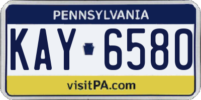 PA license plate KAY6580