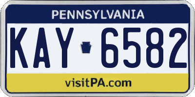 PA license plate KAY6582
