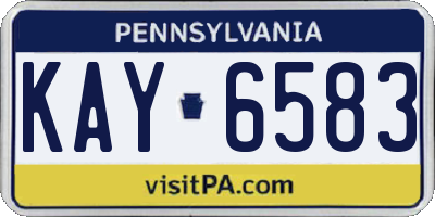 PA license plate KAY6583
