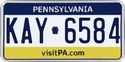 PA license plate KAY6584