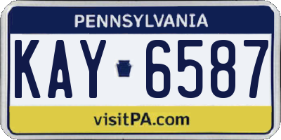PA license plate KAY6587