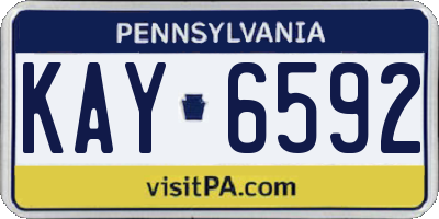 PA license plate KAY6592