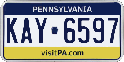 PA license plate KAY6597