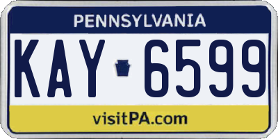 PA license plate KAY6599