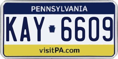 PA license plate KAY6609
