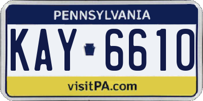 PA license plate KAY6610