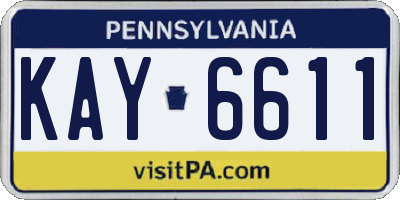 PA license plate KAY6611