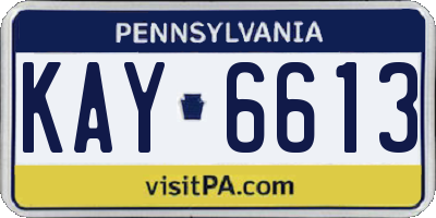 PA license plate KAY6613