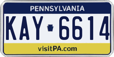 PA license plate KAY6614