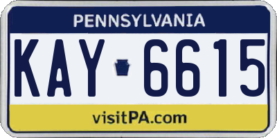 PA license plate KAY6615