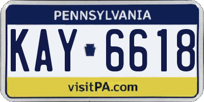 PA license plate KAY6618