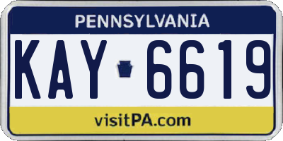 PA license plate KAY6619